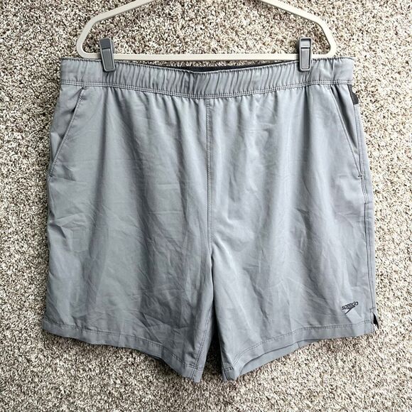 Speedo Swim Trunks Men’s XXL Gray Tech Volley 8” Board Shorts - Picture 1 of 8